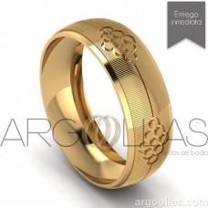 Argolla Clásica Oro 10K 6mm Diamantado (Oro Amarillo, Oro Blanco, Oro Rosa) MOD: 215-6A 